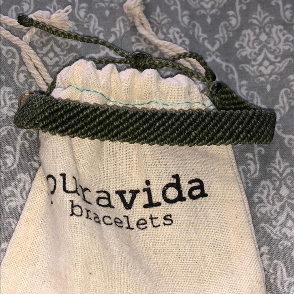 sage green flat braided pura vida bracelet